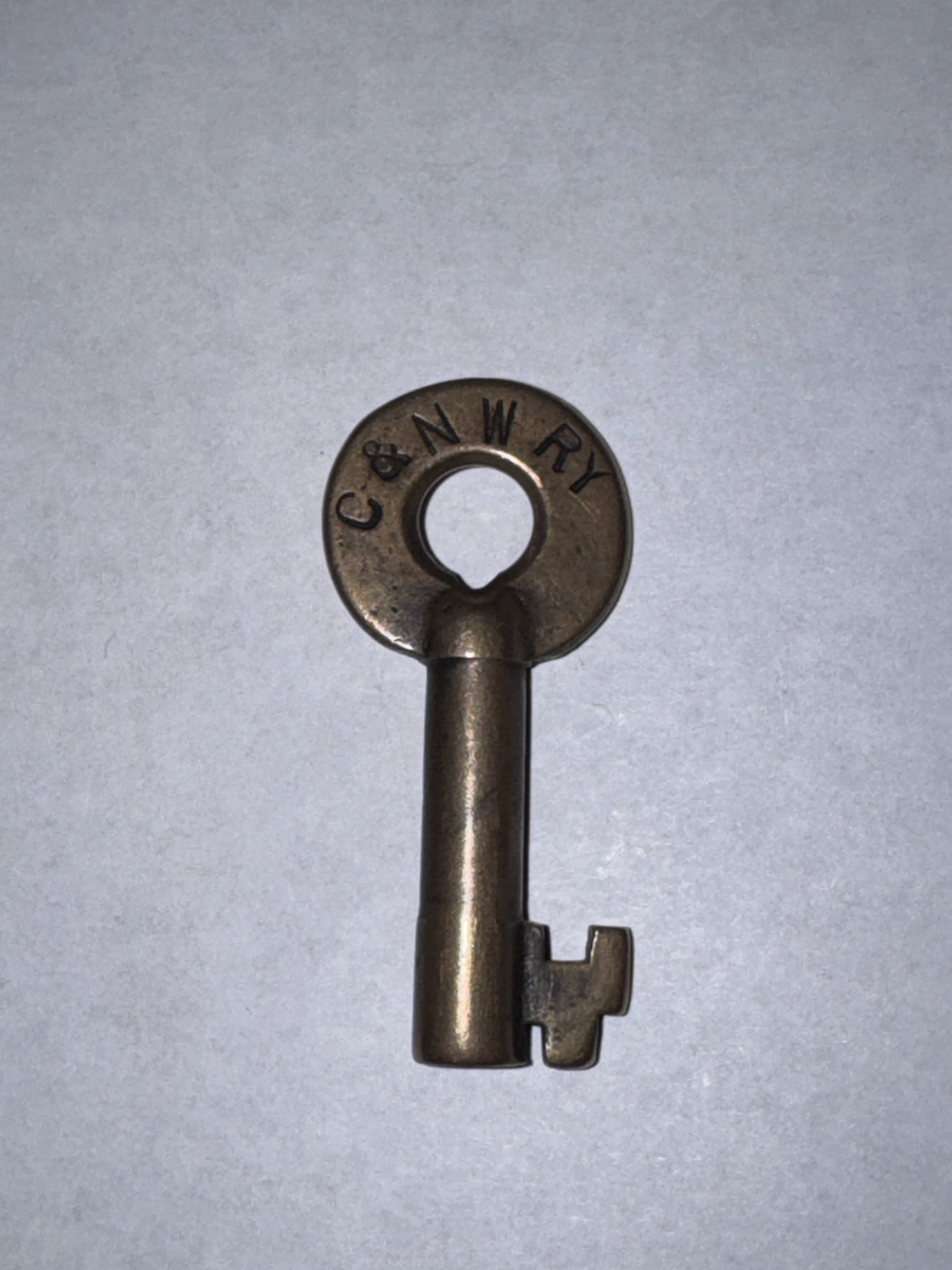 Chicago and North Western Railroad Adlake (curved) Brass Switch Key C&NWRR
