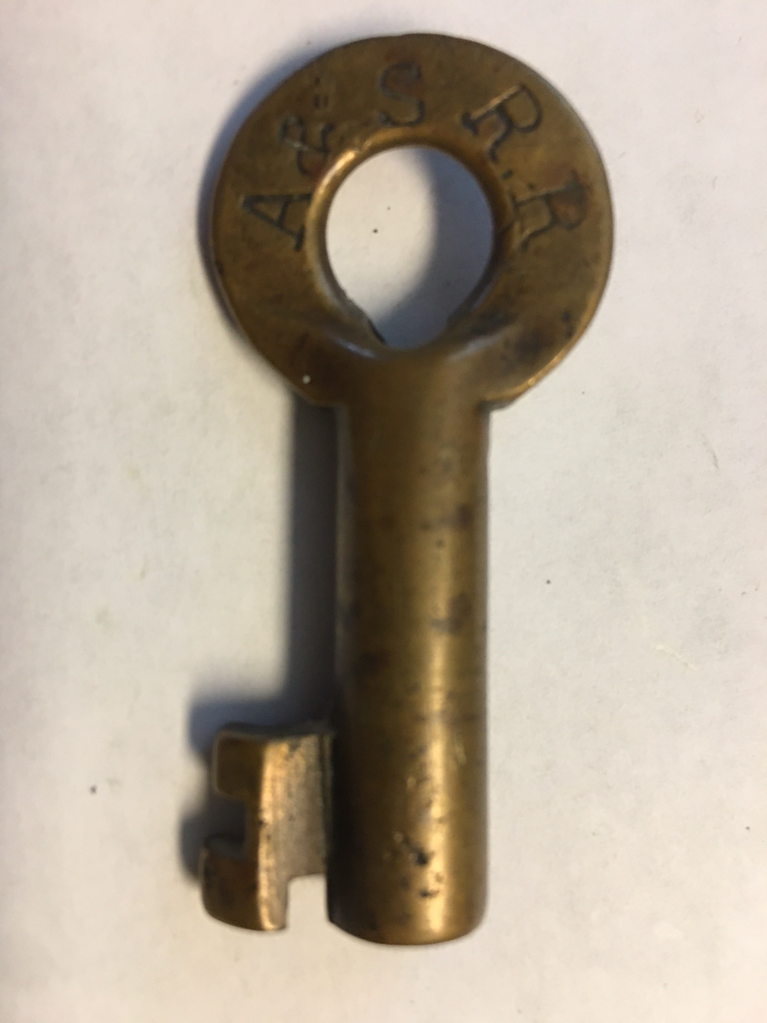 Alton & Southern RR No hallmark Brass Switch Key A&SRR