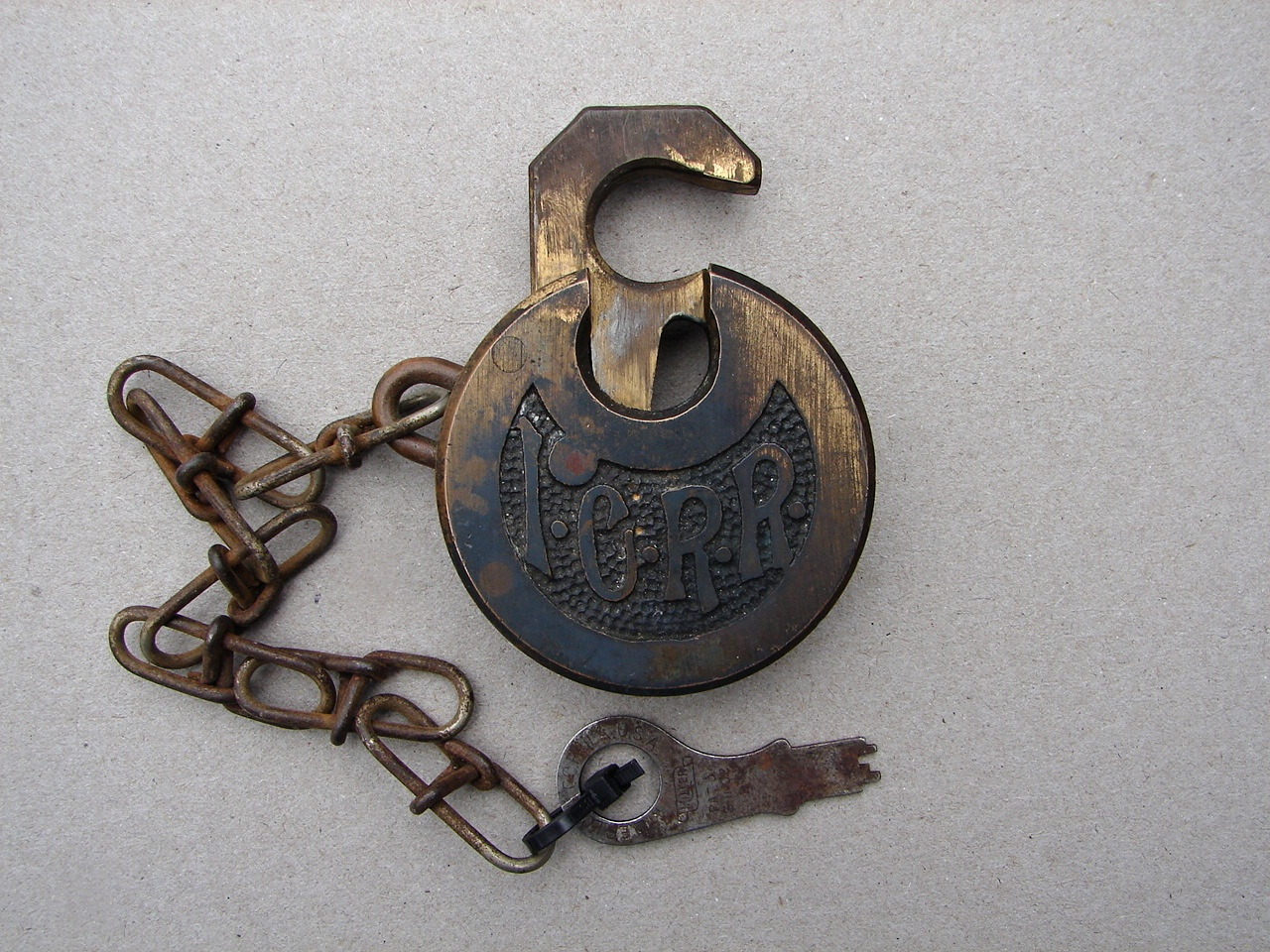 Illinois Central Miller Lock Co. Brass ICRR