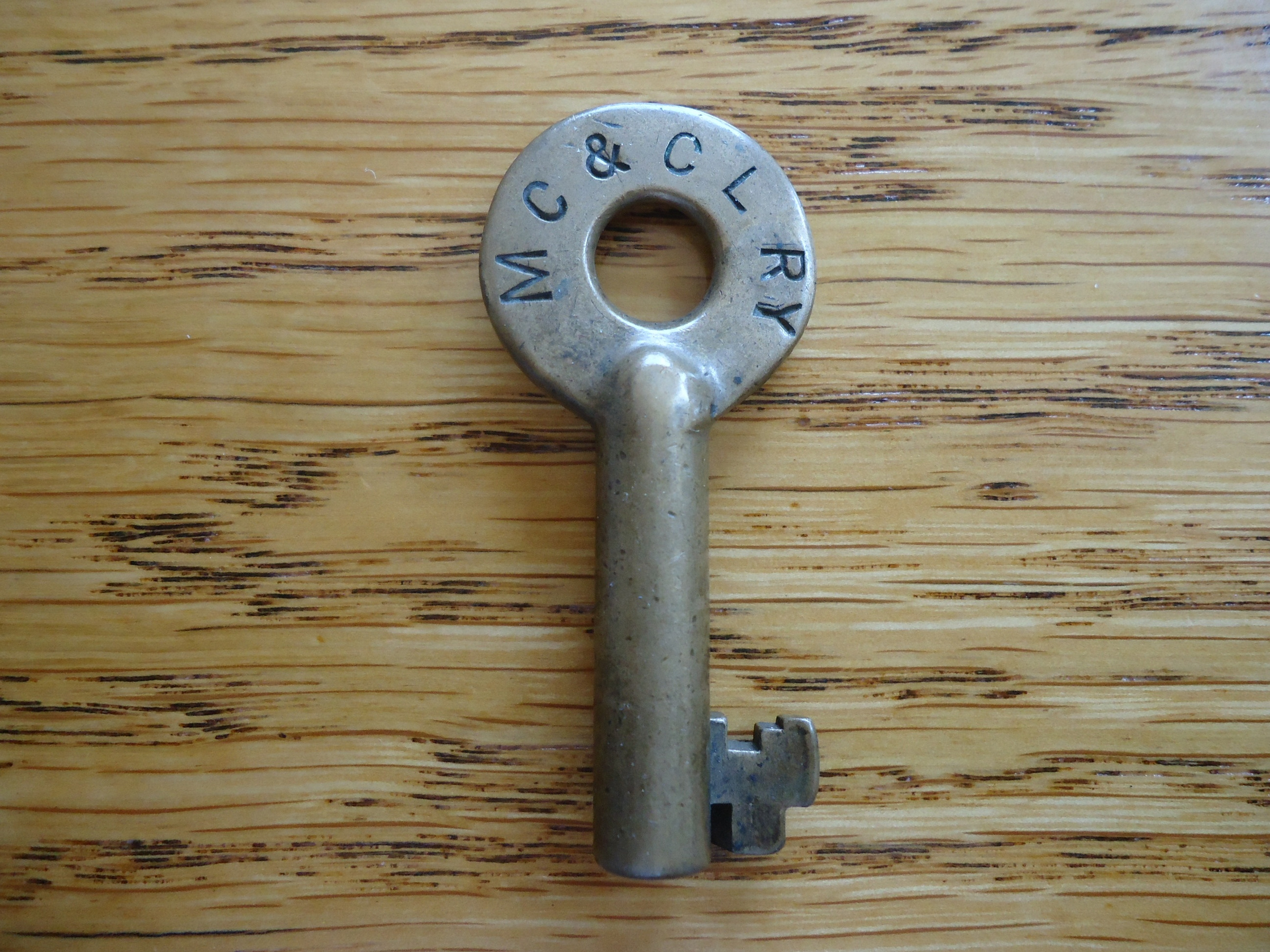 Mason City & Clear Lake Railway Adams & Westlake (hexagon) Brass Switch Key MC&CLRY