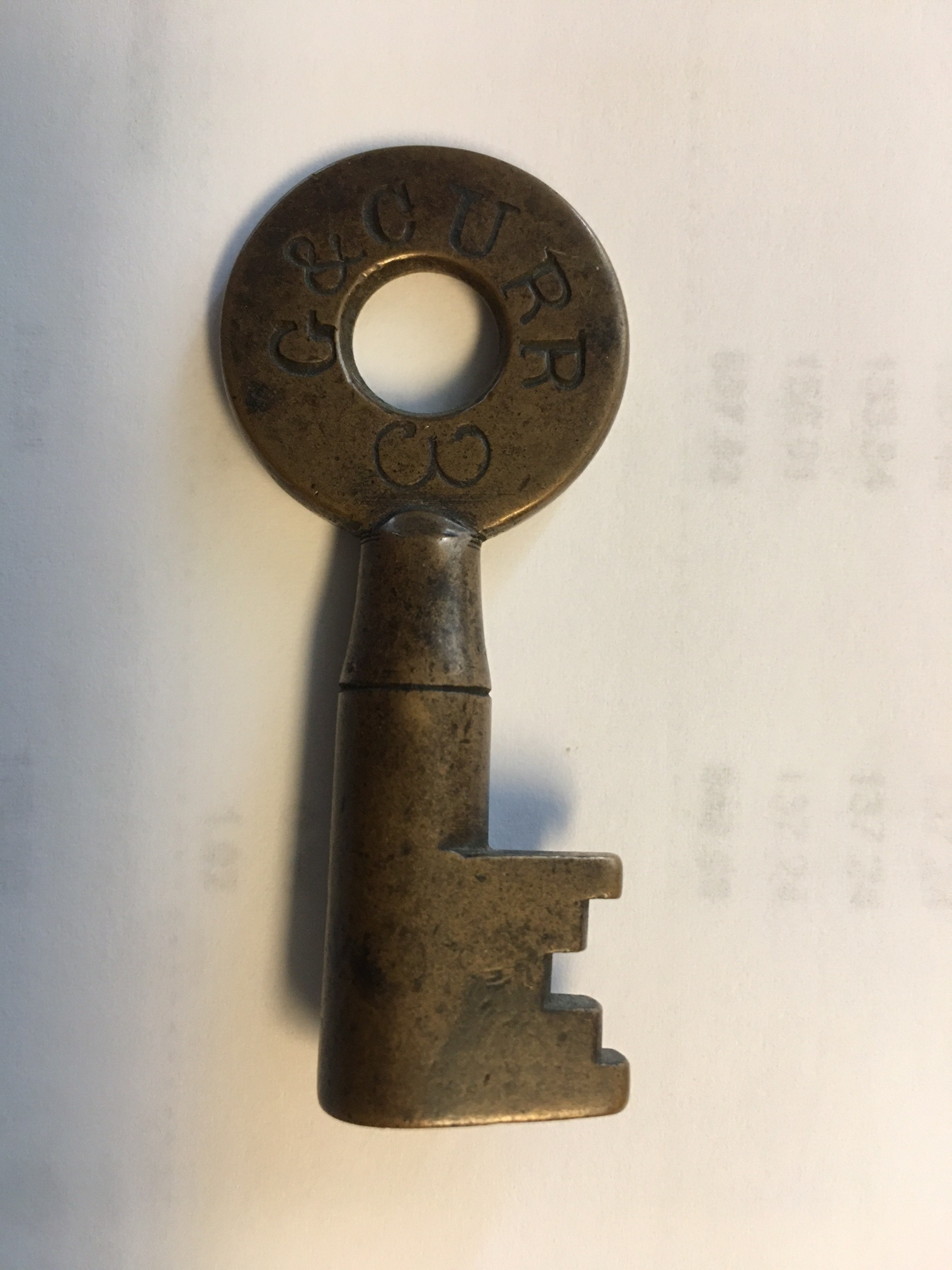 Galena & Chicago Union RR J. L. Howard & Co. Brass Switch Key G&CURR