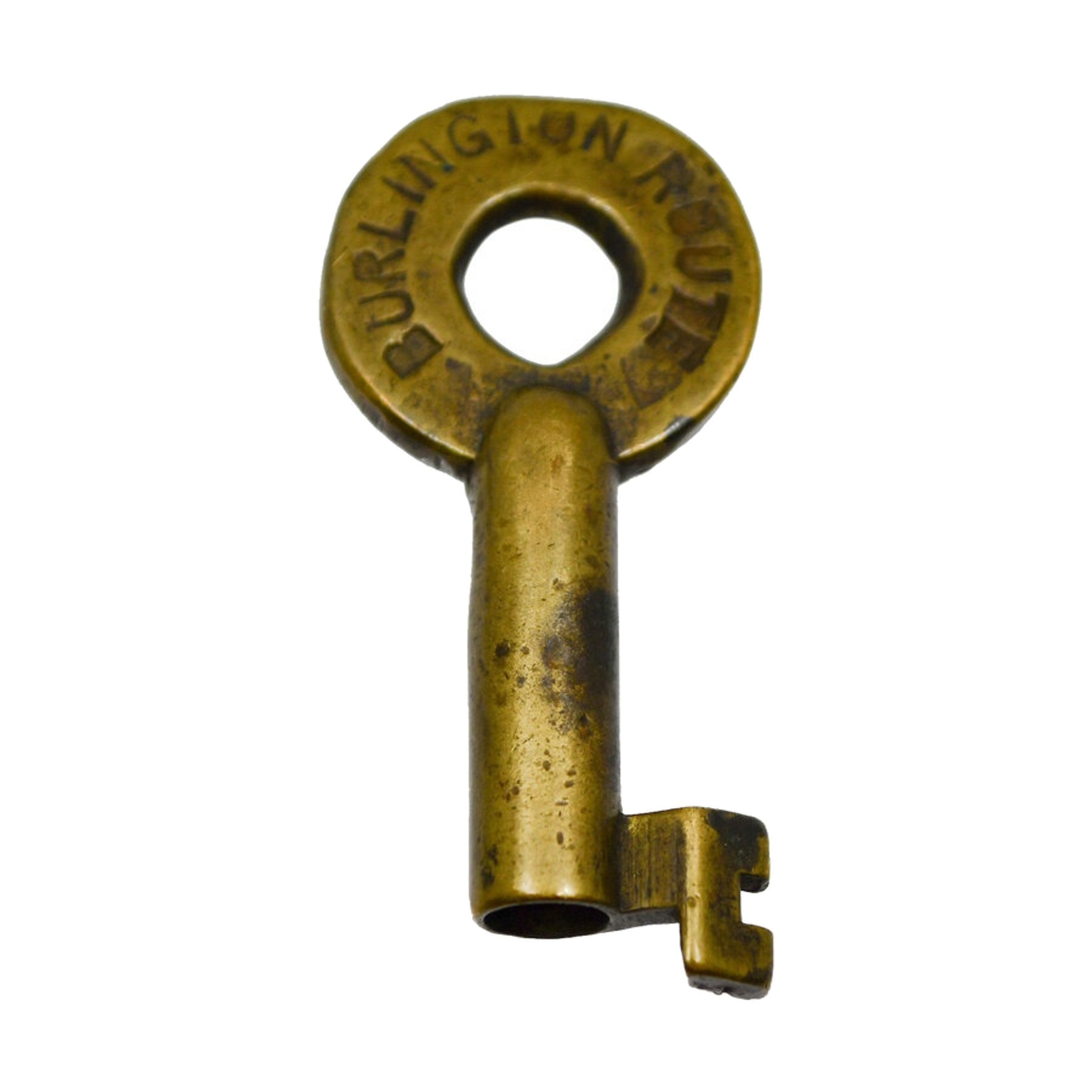 BURLINGTON ROUTE A&W shown in hexagon hallmark Brass Switch
