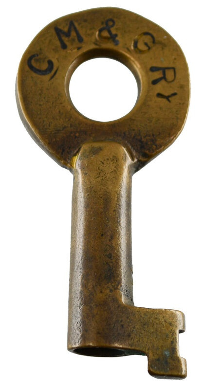 Chicago Milwaukee & Gary A&W shown in oval hallmark Brass Switch CM&G RY