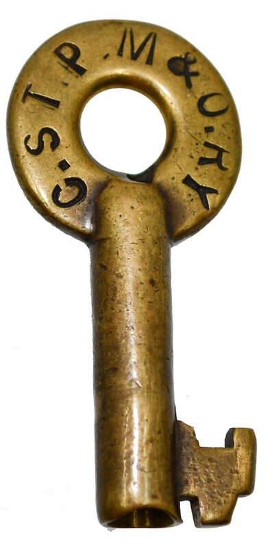 Chicago St Paul Minneapolis & Omaha A&W shown in oval hallmark Brass Switch CSTPM&O RY