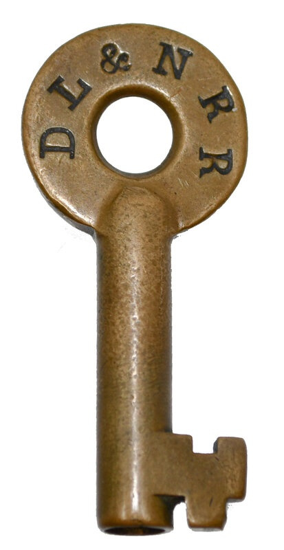 Detroit Lansing & Northern A&W shown in hexagon hallmark Brass DL&NRR