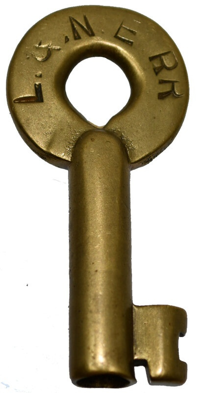 Lehigh & New England A&W shown in hexagon hallmark Brass Switch L&NE RR