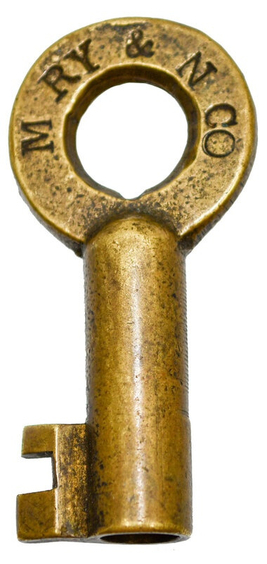 Muskegon Ry & Navigation Co A&W shown in oval hallmark Brass M RY