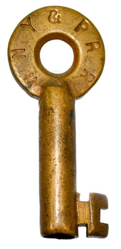 Western New York & Pennsylvania A&W shown in hexagon hallmark Brass Switch NY & P RR