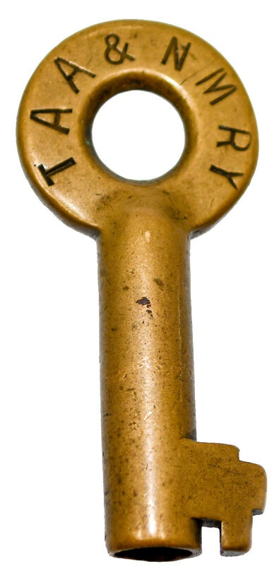 Toledo Ann Arbor & North Michigan A&W shown in hexagon hallmark Brass Switch TAA & NM RY