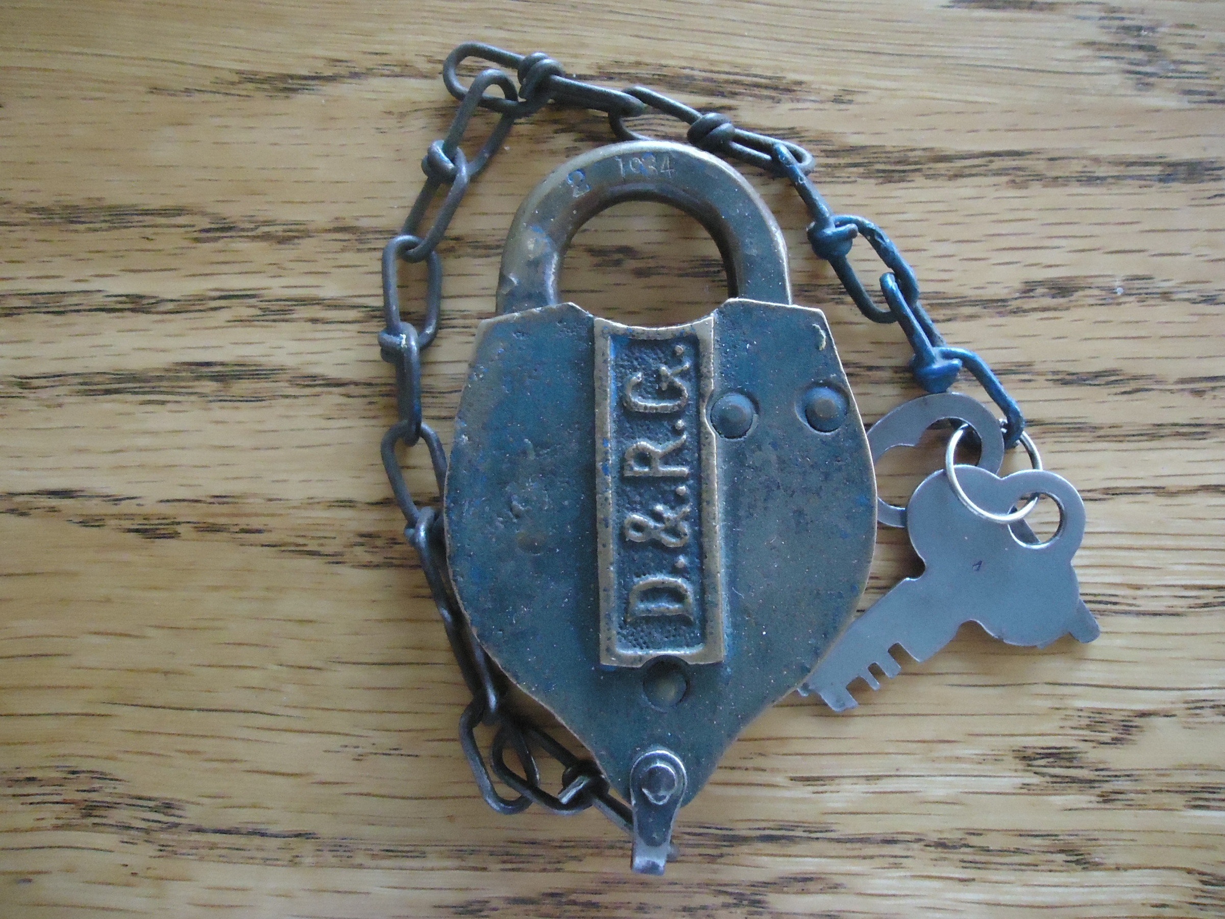 Denver & Rio Grande Slaymaker (oval) – Slaymaker Lock Mfg. Co. Brass Special D&RGRR
