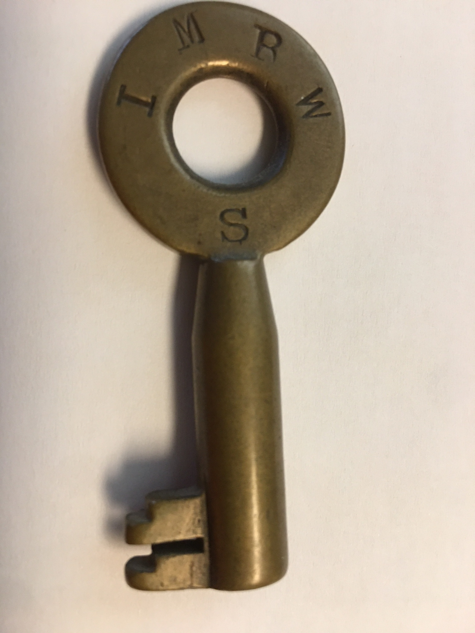 Illinois Midland RY Union Brass Mfg. Co. [no hallmark] Brass Switch Key IMRW