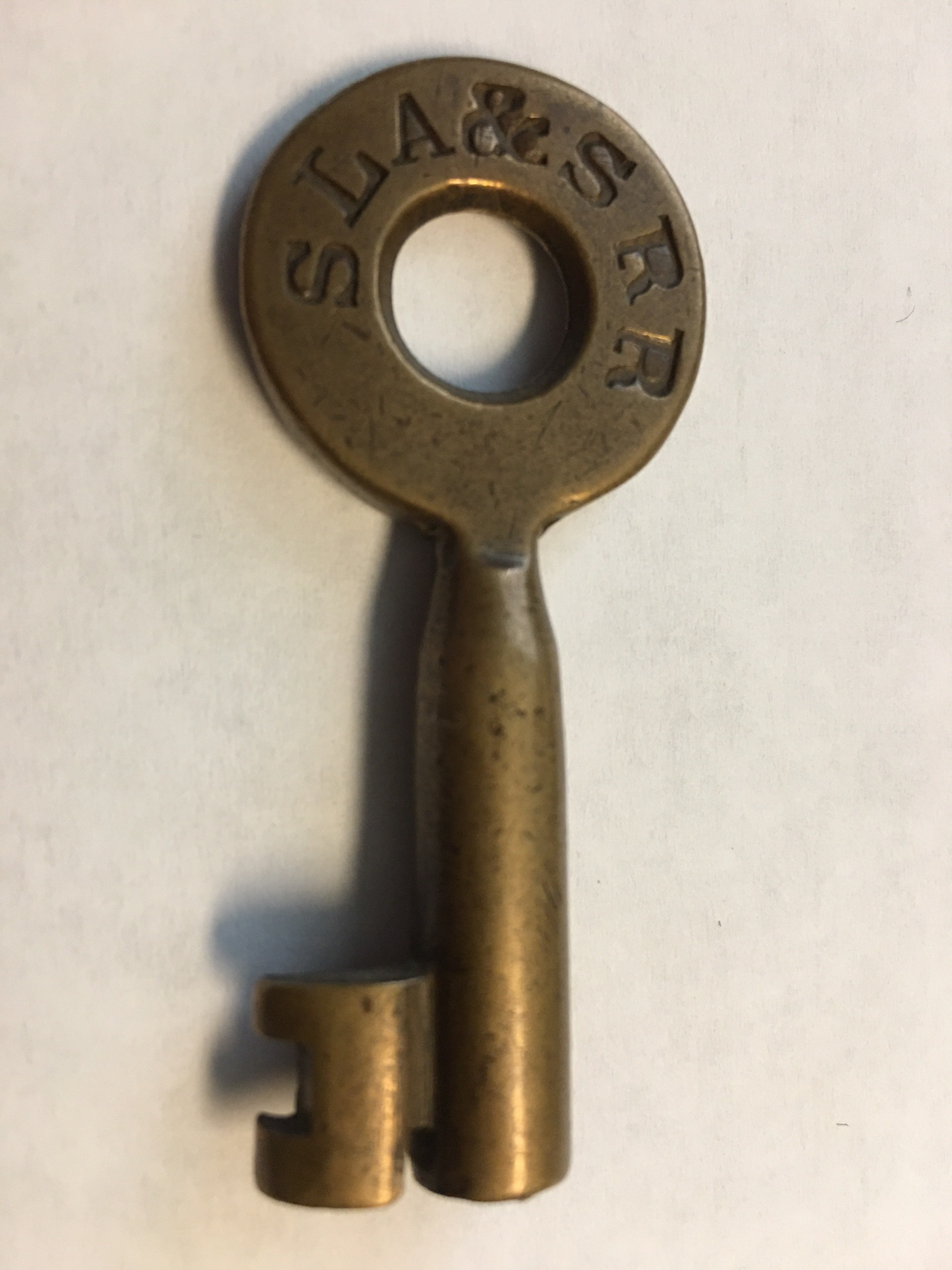 St Louis Alton ^ Springfield RR M. M. Buck & Co. Brass Car Key SLA&SRR