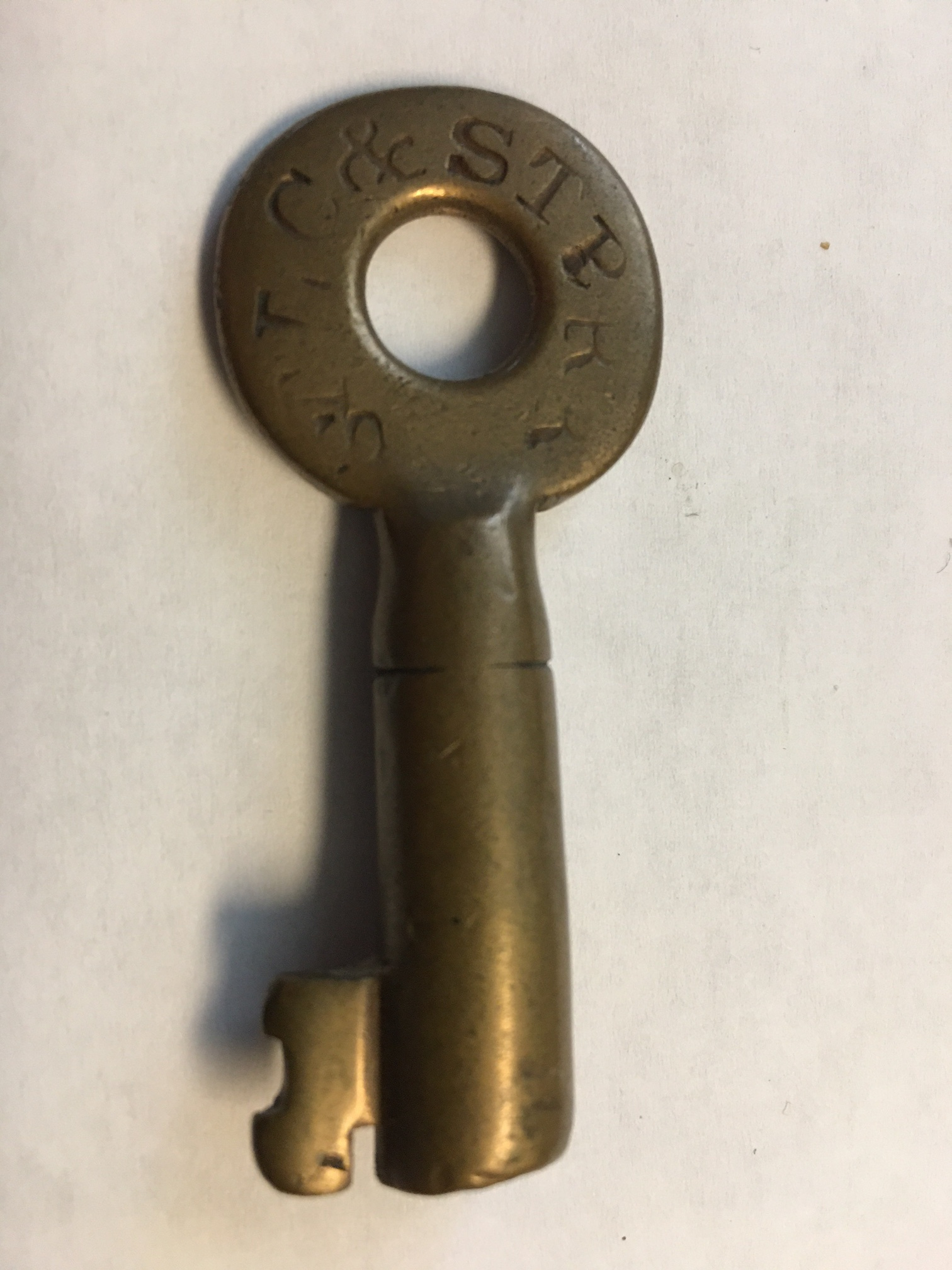 St Louis Chicago & St Paul RR M. M. Buck & Co. Brass Switch Key STLC&STPRR