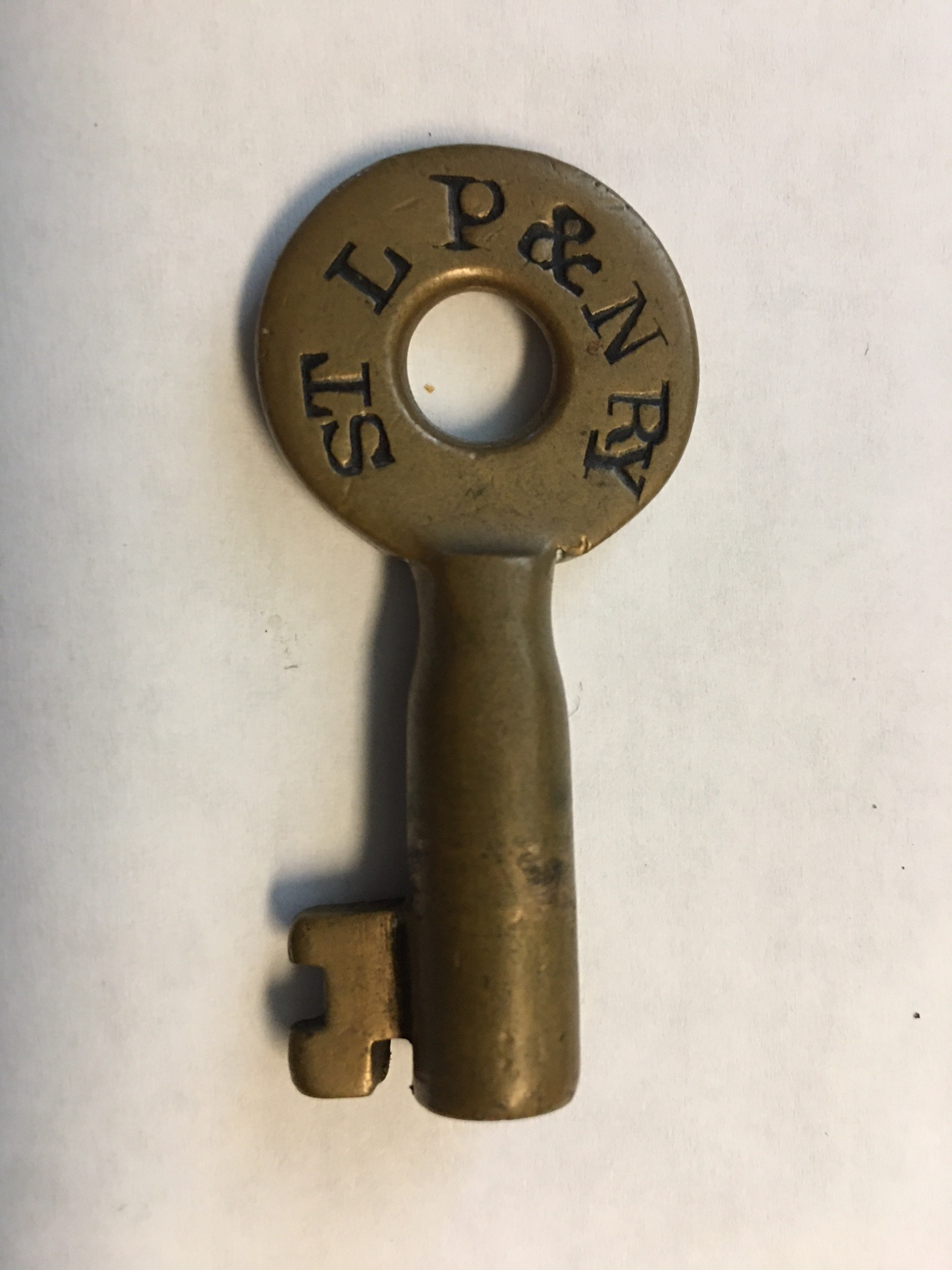 St Louis Peoria & Northern Ry M. M. Buck & Co. Brass Switch Key STLP&NRY
