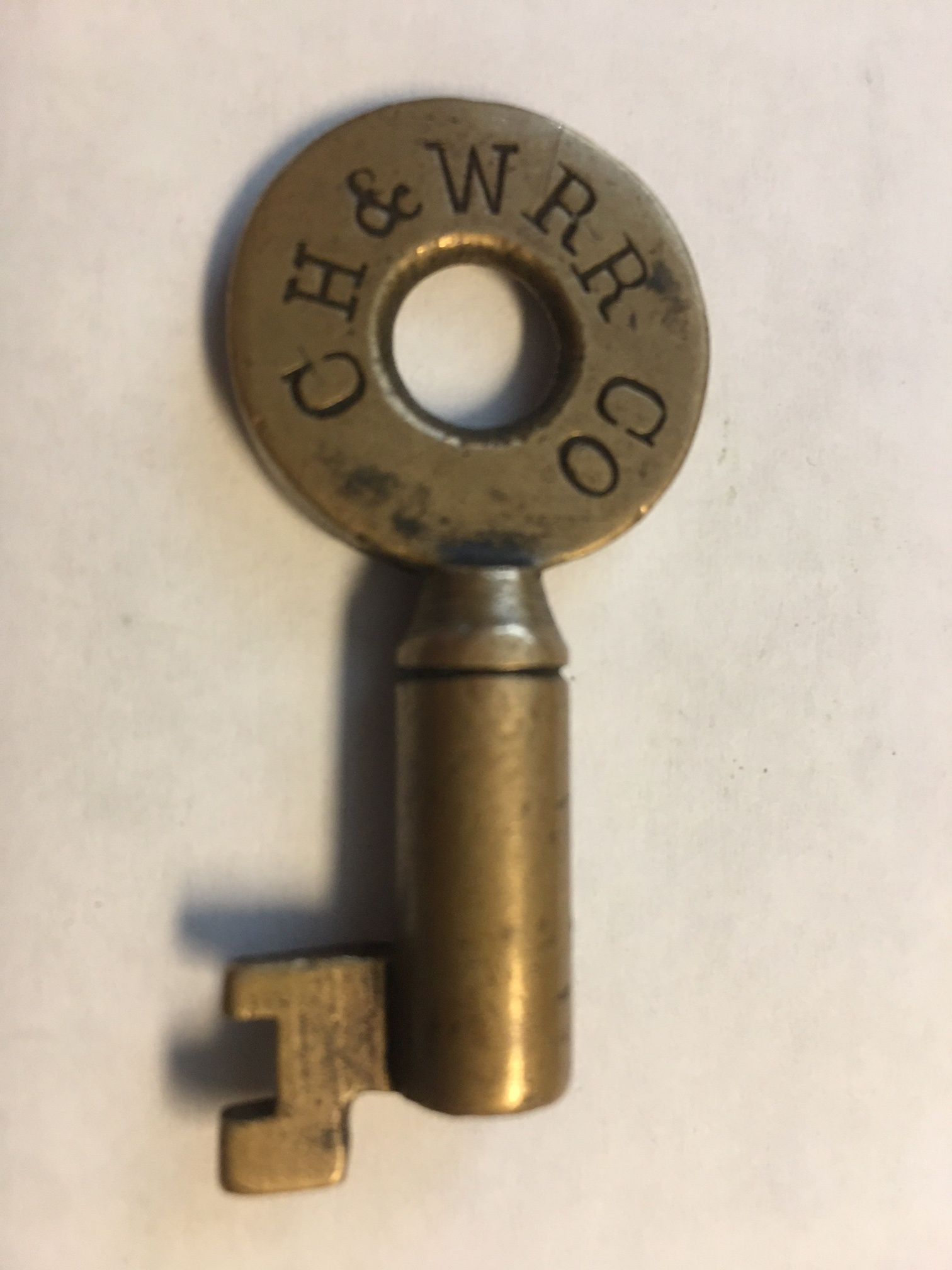 Champaign Havana & Western RR No hallmark Brass Switch Key CH&WRRCO
