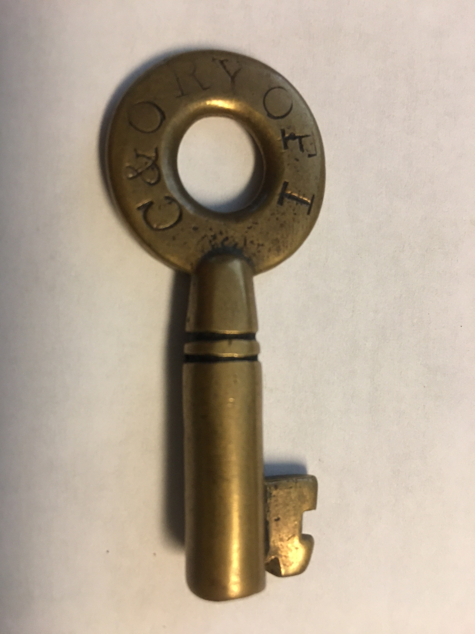 Chesapeake & Ohio RY of Indiana No hallmark Brass Switch Key C&ORYOFI