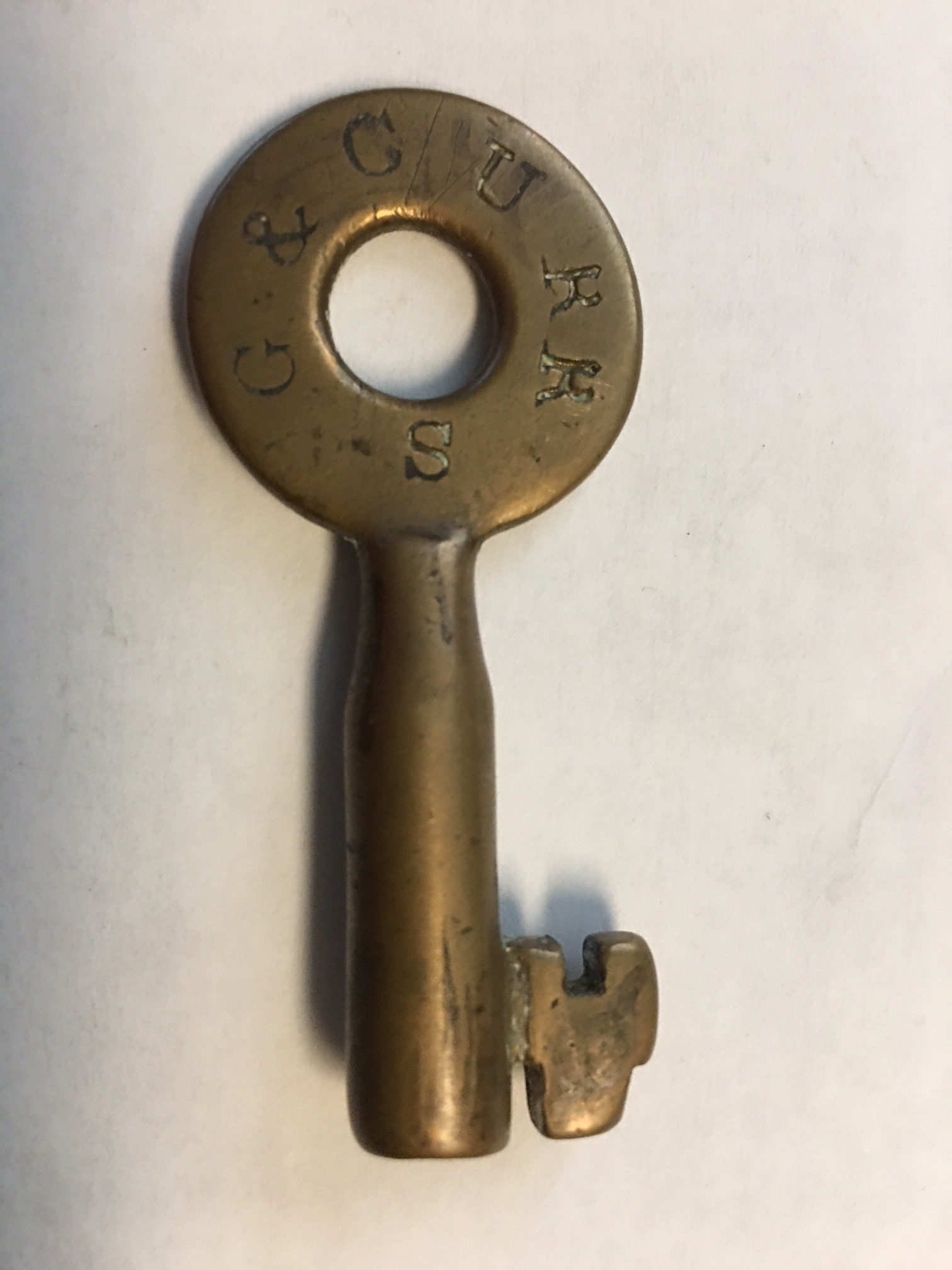 Galena & Chicago Union RR No hallmark Brass Switch Key G&CURR