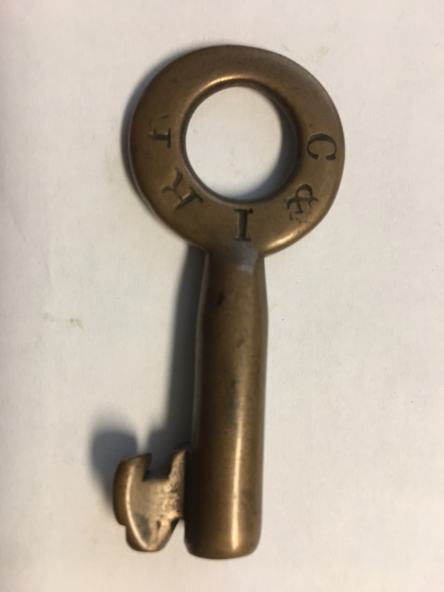 Chicago & Iowa RR No hallmark Brass Switch Key C&IRR