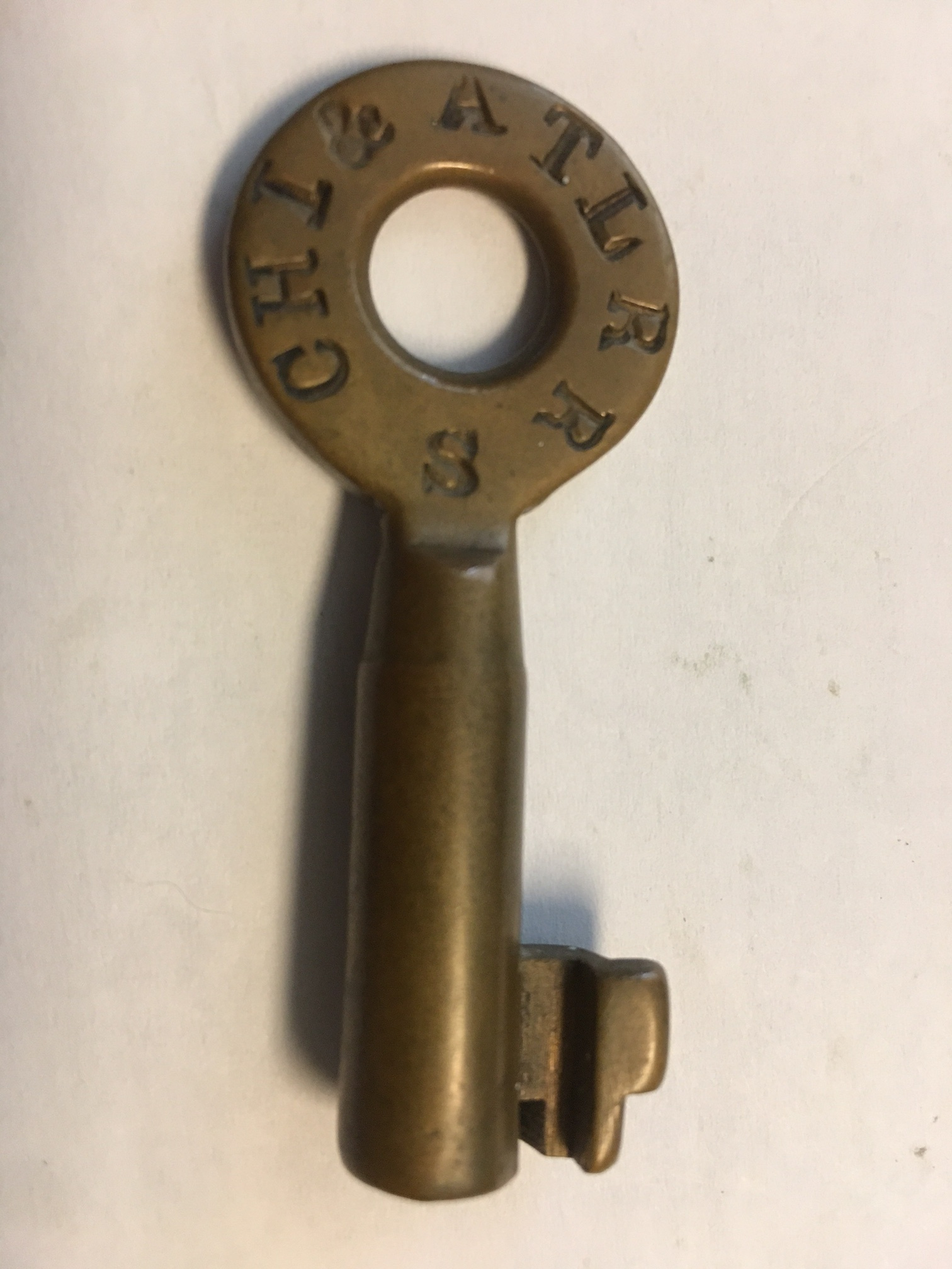 Chicago & Atlantic RR Union Brass Mfg. Co. [no hallmark] Brass Switch Key CHI&ATLRR