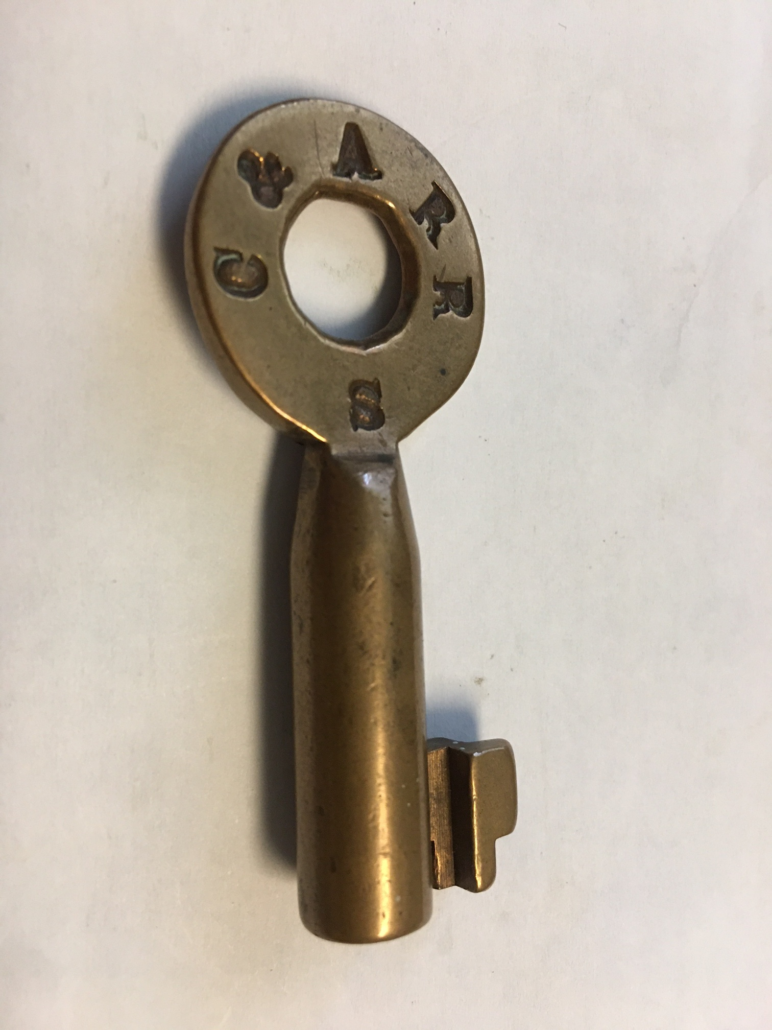 Chicago & Atlantic RR Union Brass Mfg. Co. [no hallmark] Brass Switch Key C&ARR