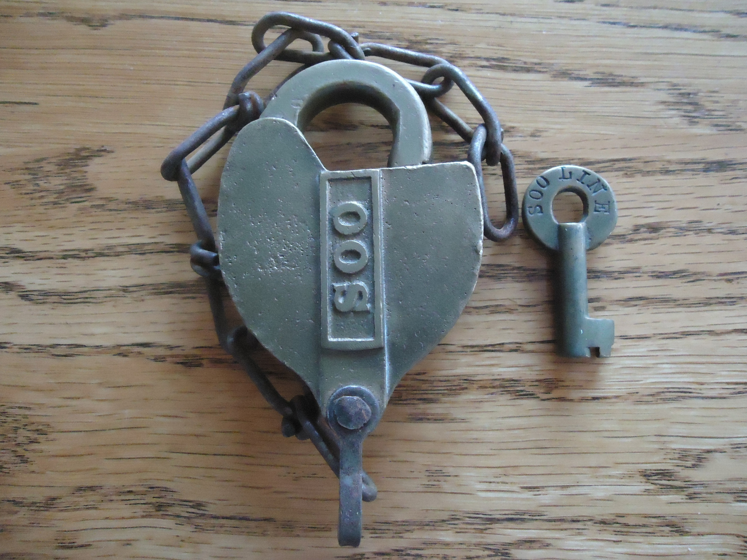 Minneapolis St. Paul & Sault Ste. Marie Slaymaker (straight) – Slaymaker Lock Co. Brass Switch SOO LINE