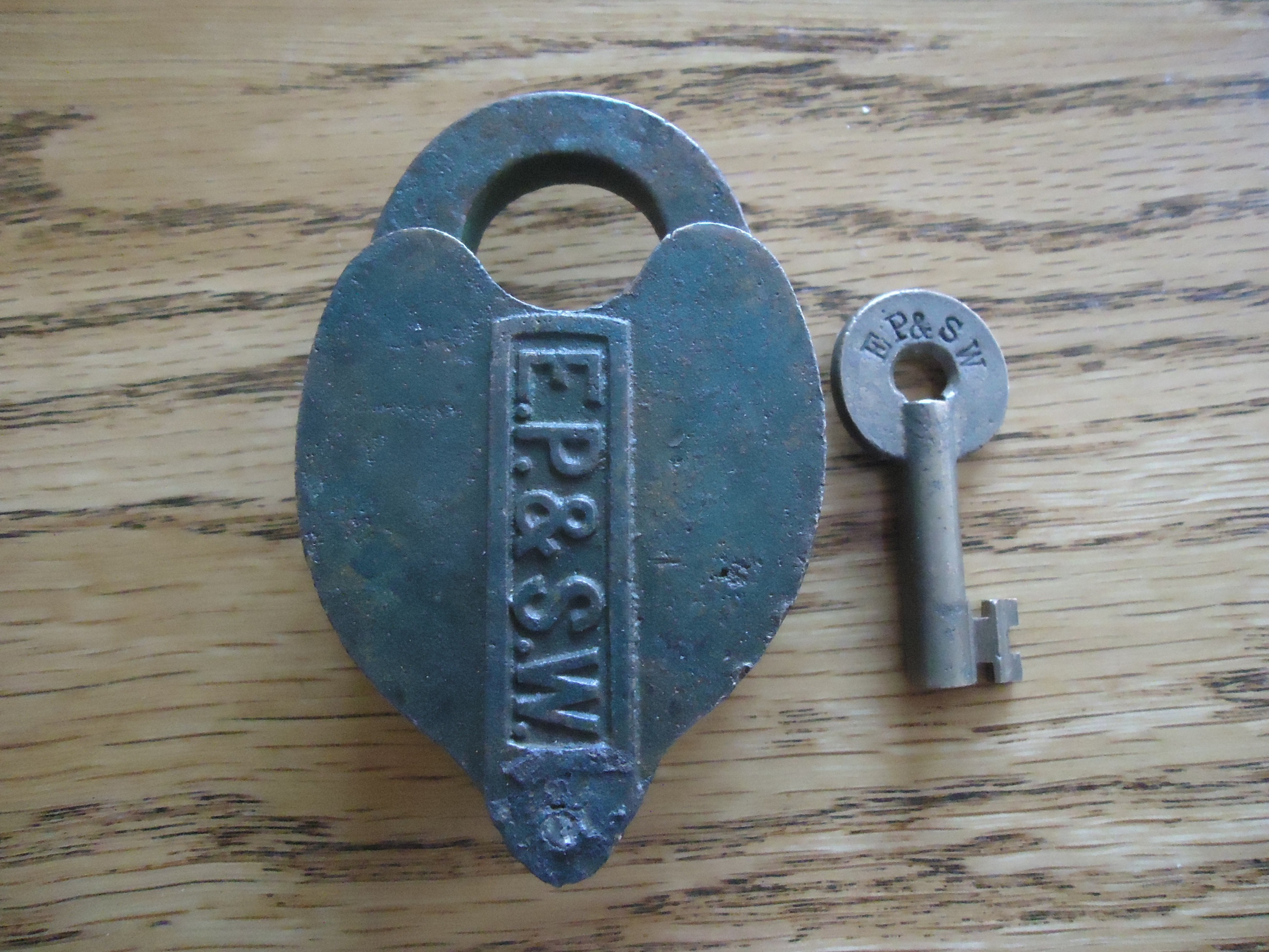 El Paso & Southwestern E. T. Fraim Lock Co. Brass Car Key EP&SW