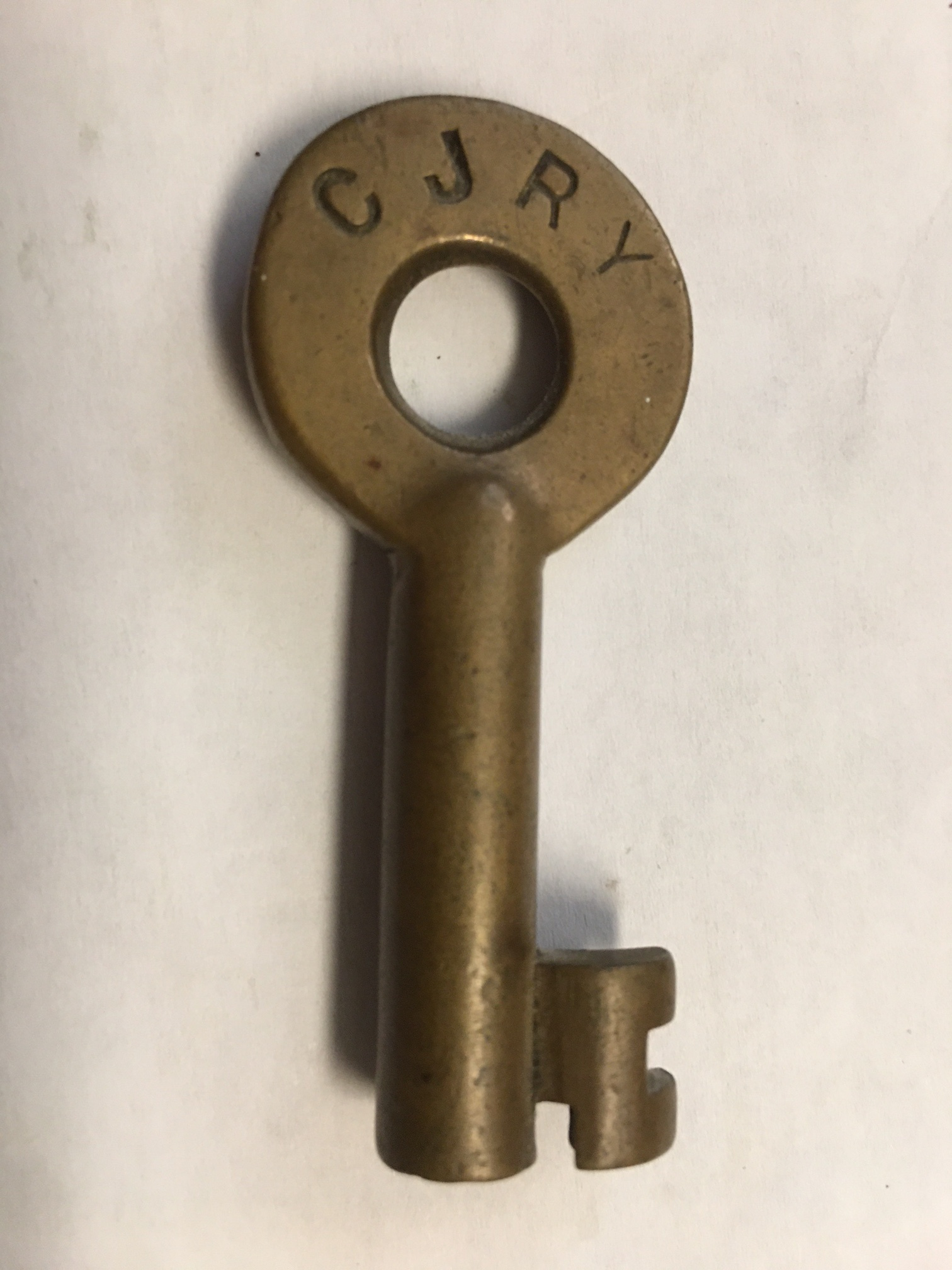 Chicago Junction RY Adams & Westlake (hexagon) Brass Switch Key CJRY