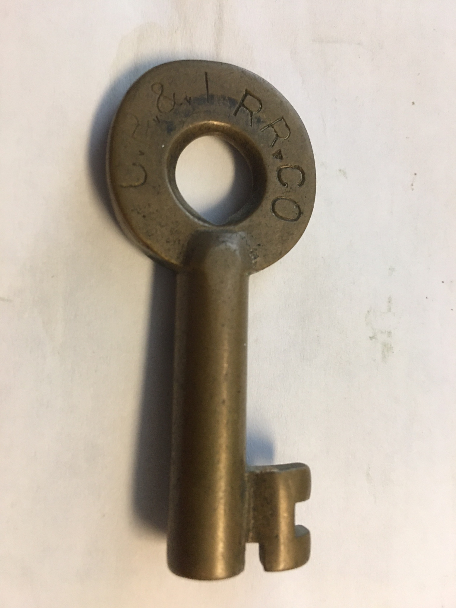Chicago River & Indiana RR Adlake (straight) Brass Switch Key CR&IRRCO