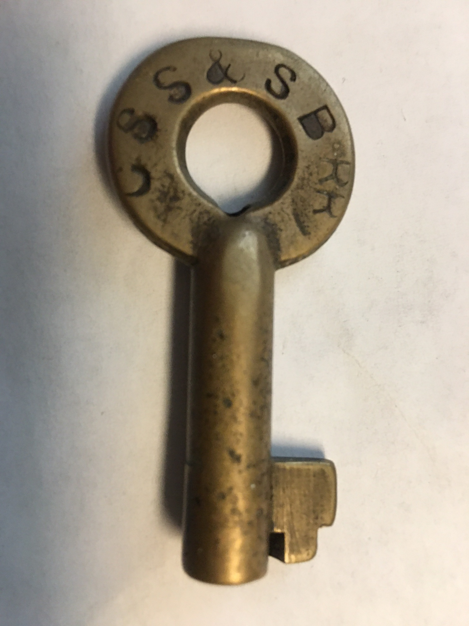 Chicago South Shore & South Bend RR Adlake (curved) Brass Switch Key CSS&SBRR