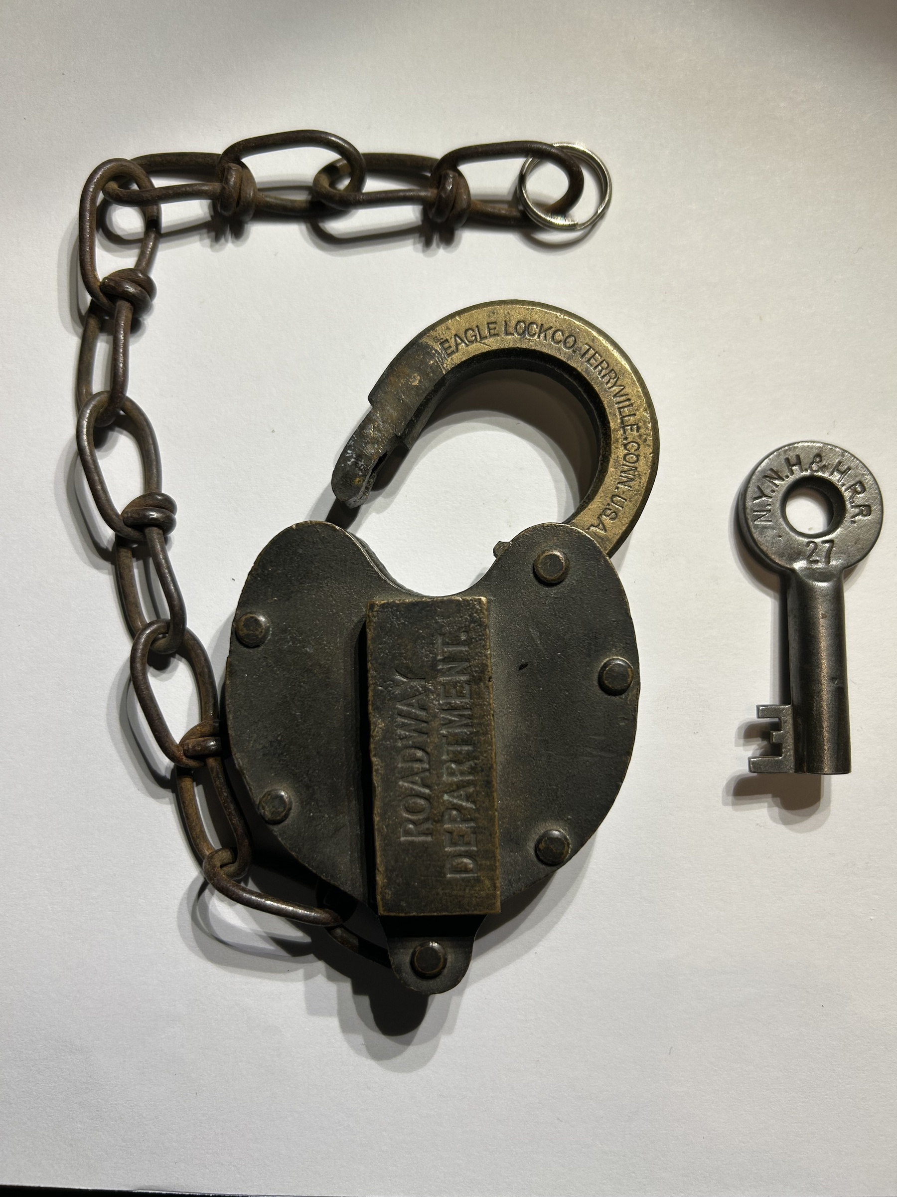 New York New Haven & Hartford Eagle Lock Co. Brass Roadway & Bridge NYNH&HRR