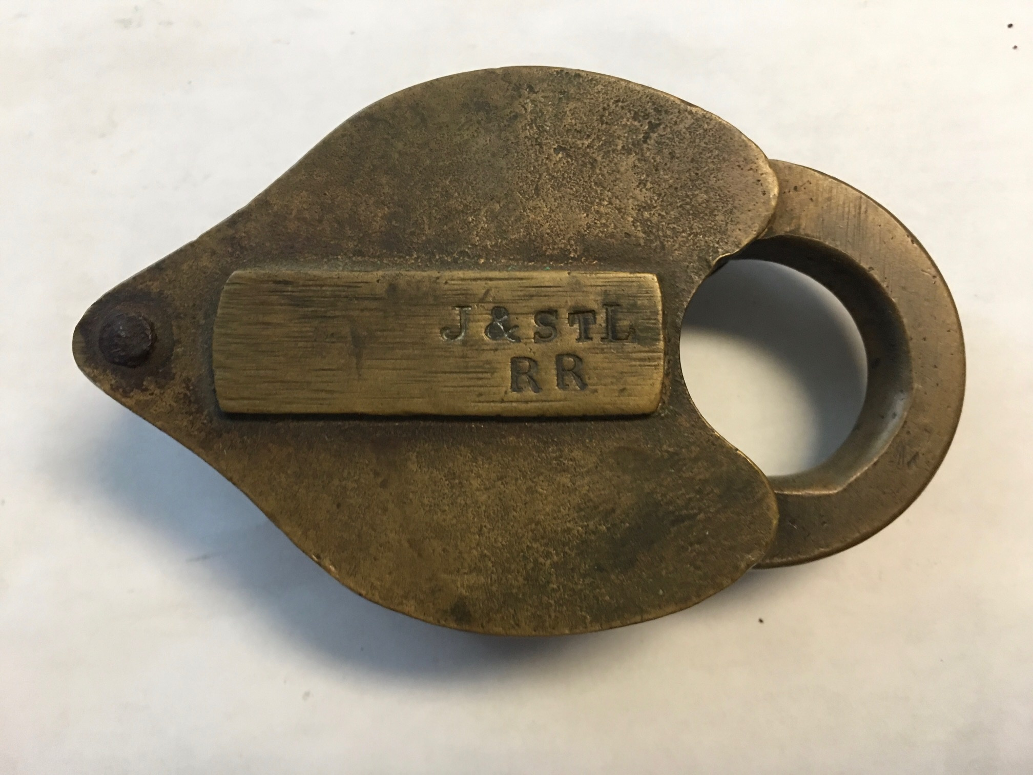 Jacksonville & St Louis RR T. Slaight Lock & Mfg. Co. [“TSL&M Co.”] Brass Switch J&STLRR