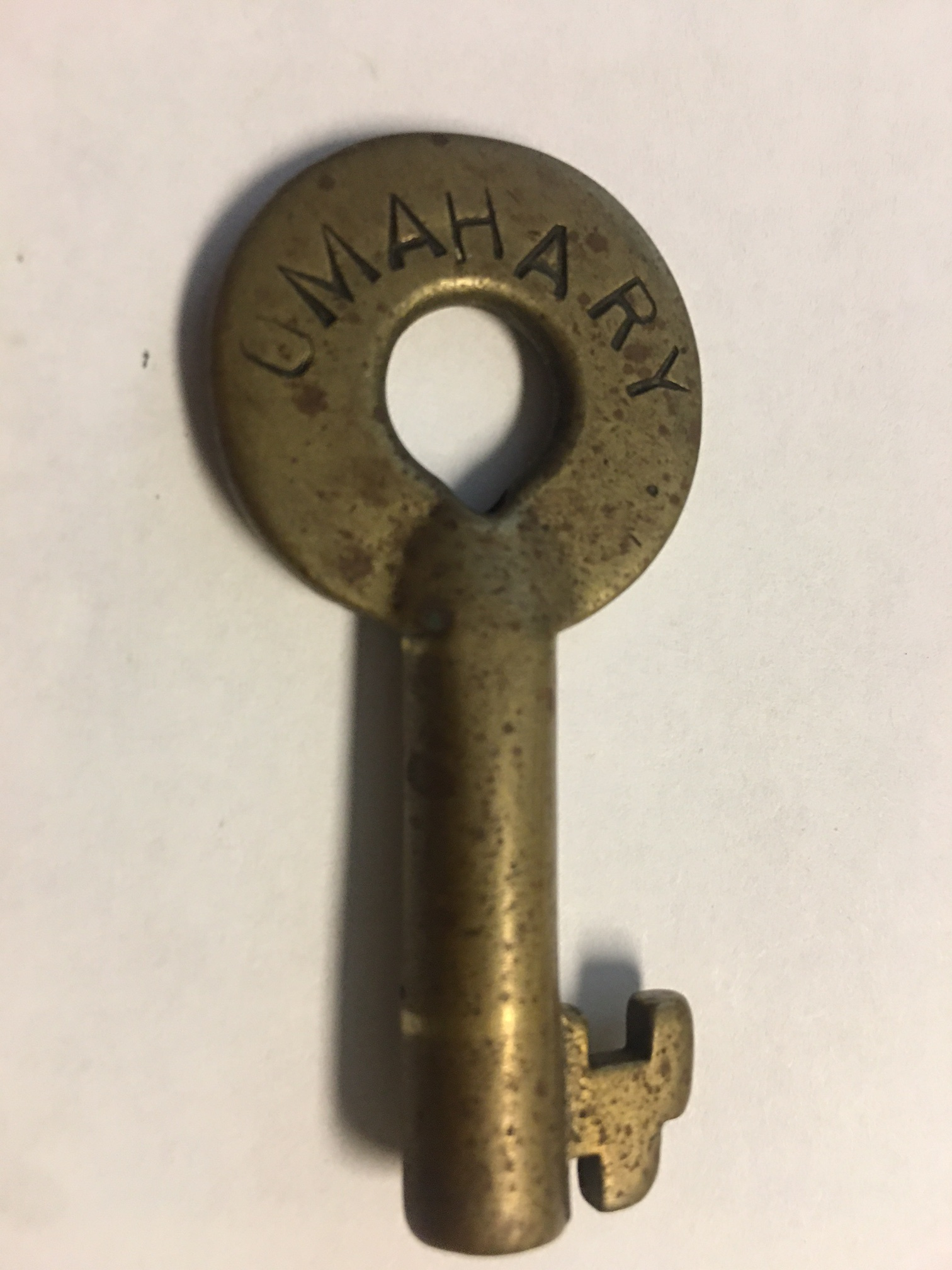 OMAHA RY Adlake (straight) Brass Switch Key OMAHARY