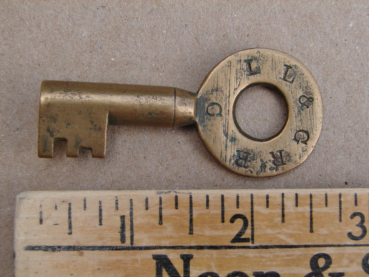 Leavenworth Lawrence & Galveston Union Brass Mfg. Co. Brass Switch Key LL&GRR