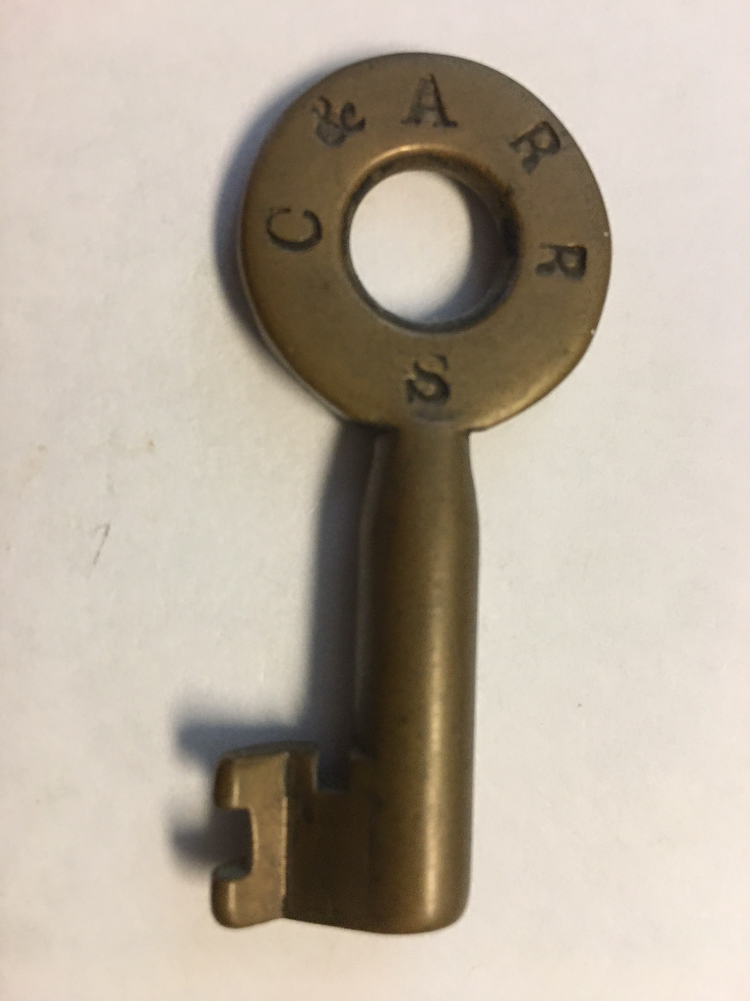 Chicago & Alton RR Union Brass Mfg. Co. [no hallmark] Brass Switch Key C&ARR