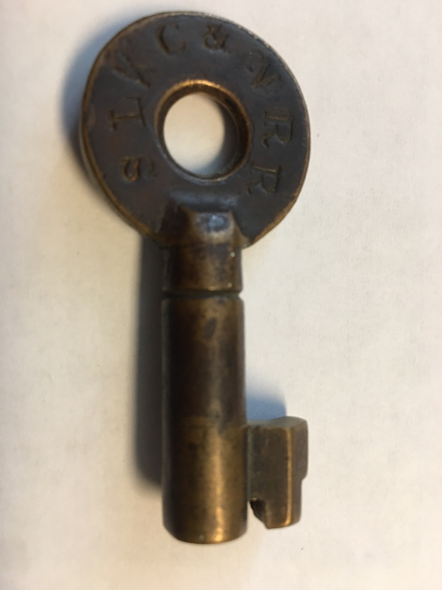 St Louis Kansas City & Northern RR Wilson [“W”] Bohannan Co. Brass Switch Key SLKC&NRR