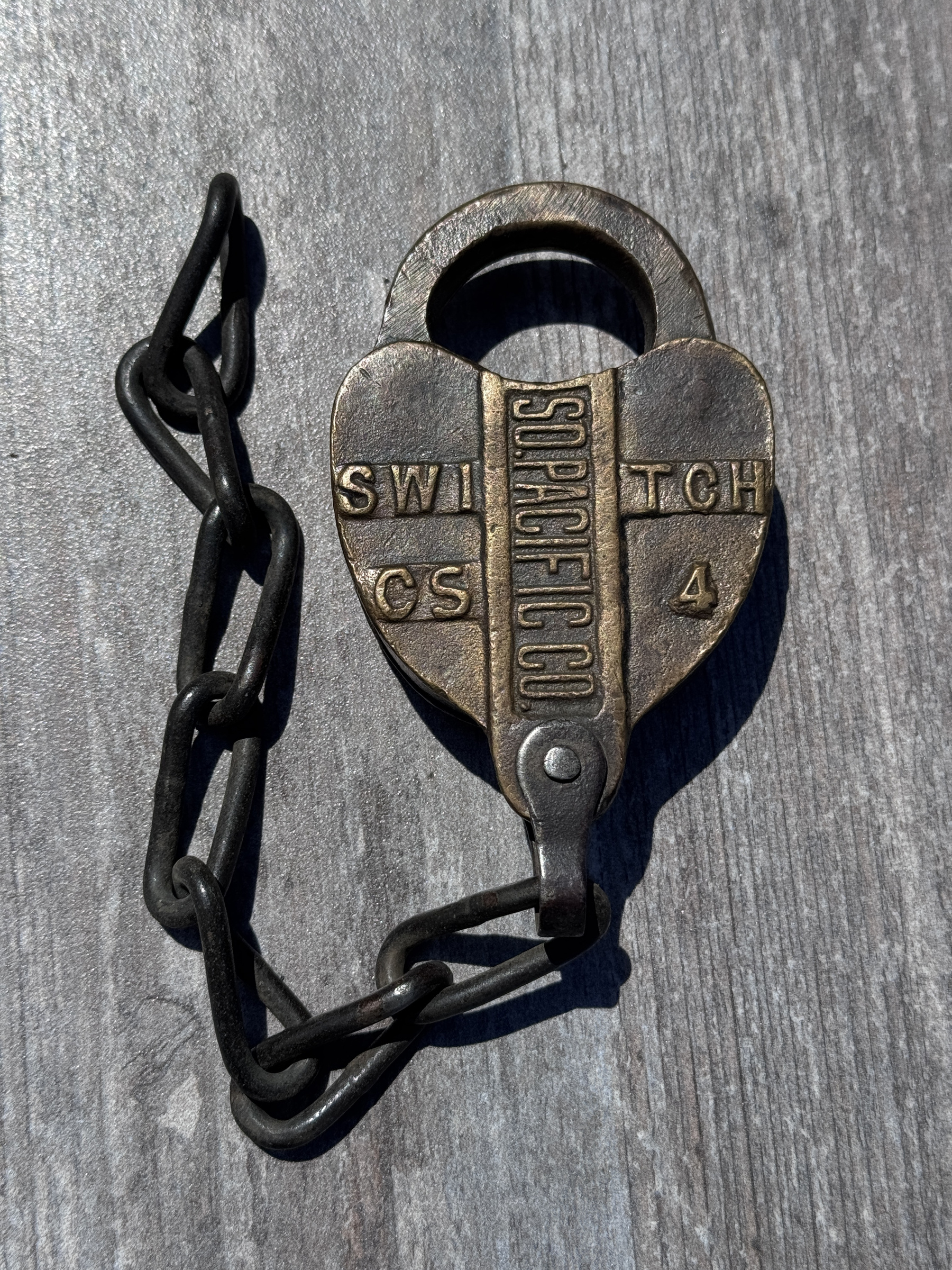Southern Pacific Adams & Westlake (hexagon) Brass Switch SP