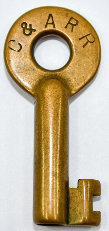 Chicago & Alton A&W shown in hexagon hallmark Brass Switch C&A RR