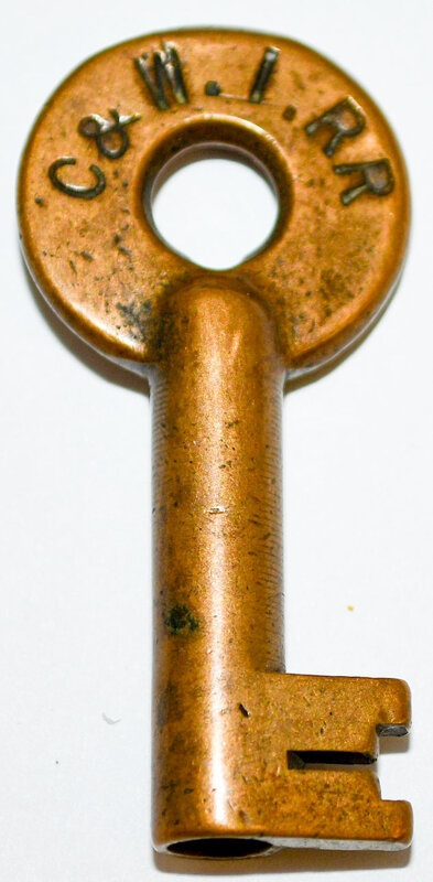 Chicago & Western Indiana A&W shown in oval hallmark Brass Switch C&WI RR