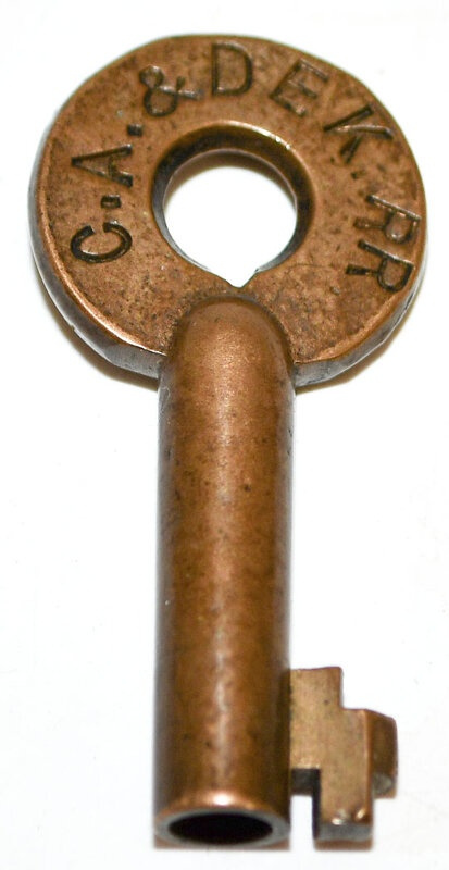 Chicago Aurora & Dekalb A&W shown in oval hallmark Brass Switch CA&DEK RR