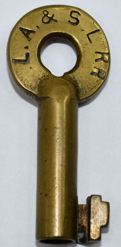 Los Angeles & Salt Lake A&W shown in oval hallmark Brass LA&SL RR