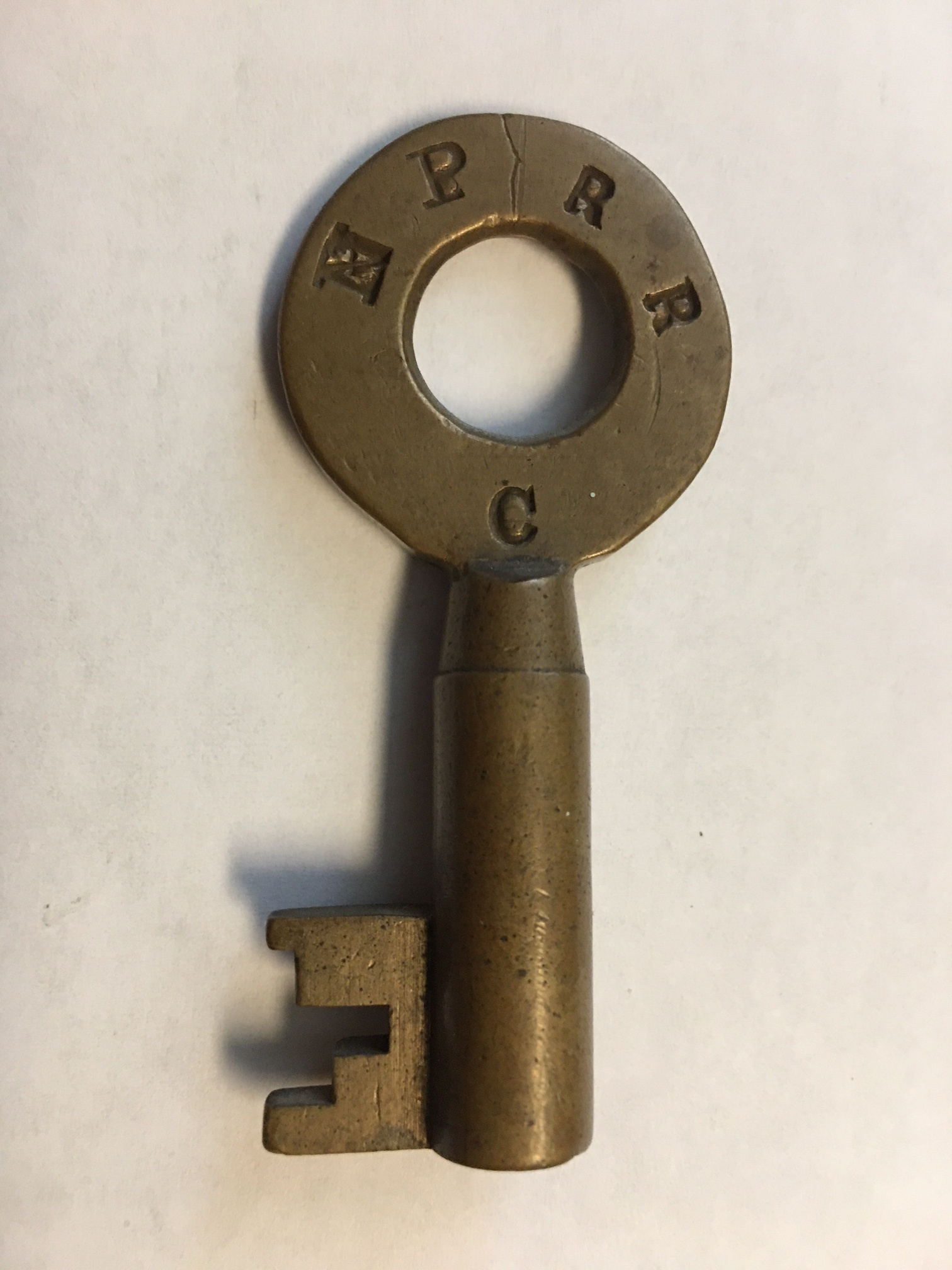 Northern Pacific RR Union Brass Mfg. Co. [no hallmark] Brass Car Key NPRR