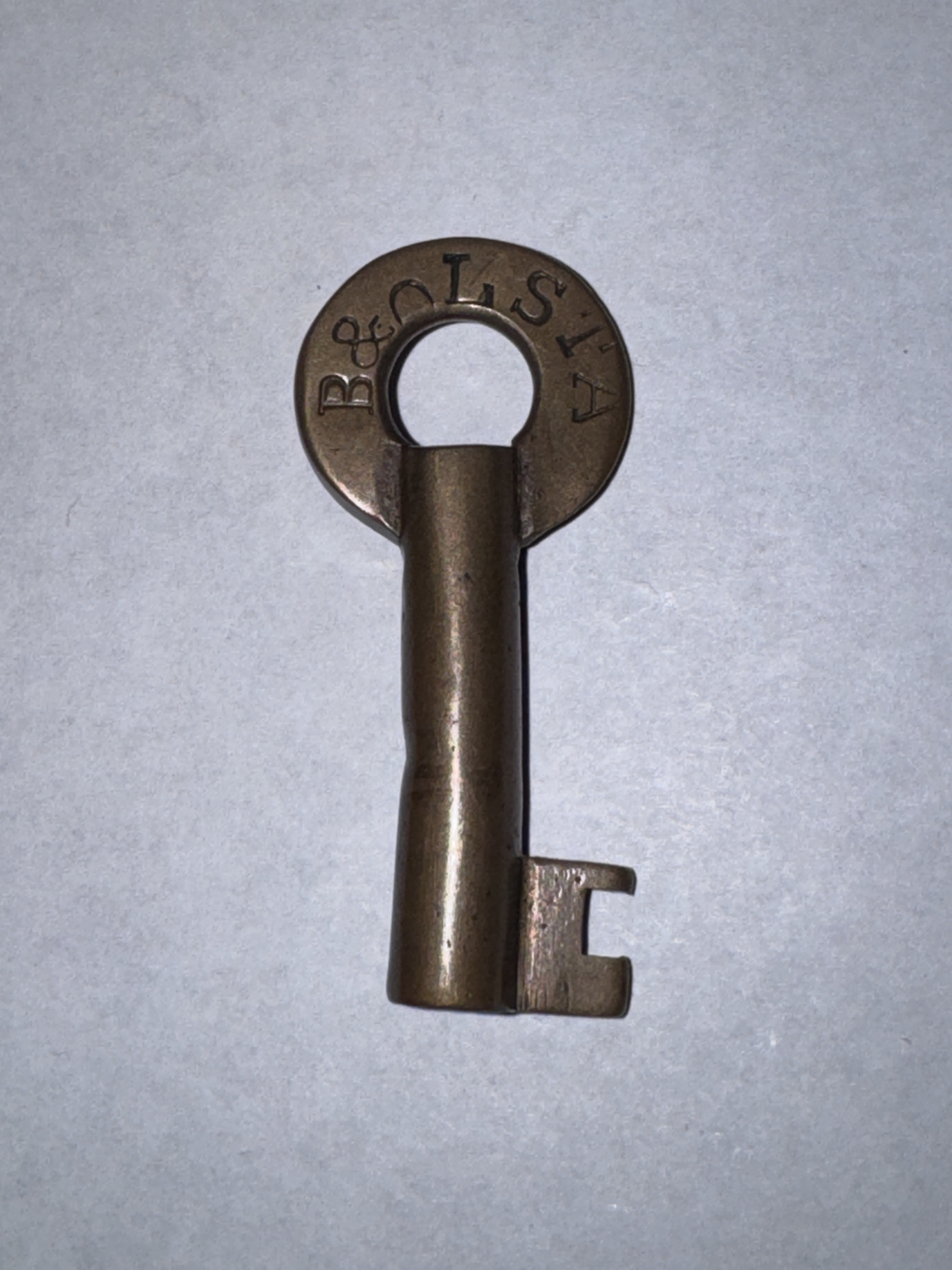 Baltimore & Ohio Fraim-Slaymaker [“F-S”] Hardware Co. Brass Switch Key B&O